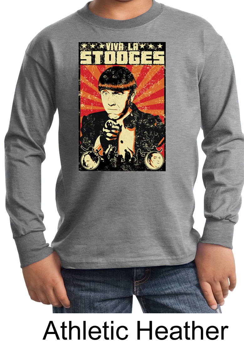 Three Stooges Kids Long Sleeve Shirt Viva La Stooges Moe Youth Shirt ...