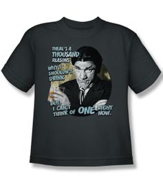 Three Stooges Kids Shirt Drink Charcoal Tee T-Shirt