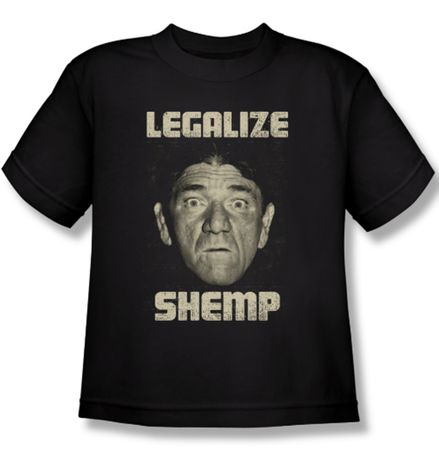 Three Stooges Kids Shirt Legalize Shemp Black Tee T-Shirt