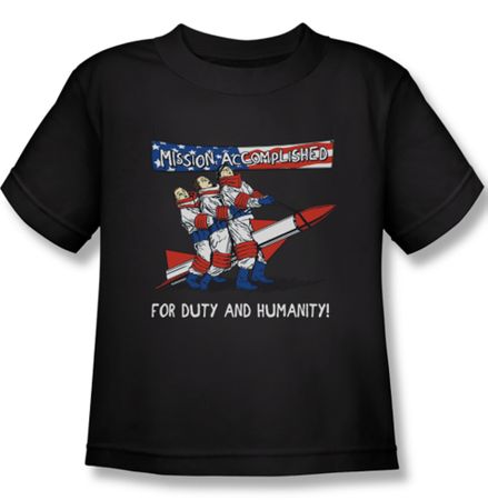 Three Stooges Kids Shirt Mission Accomplished Royal Tee T-Shirt