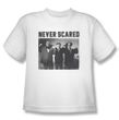Three Stooges Kids Shirt Never Scared White Tee T-Shirt