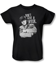 Three Stooges Ladies Shirt Give A Nyuk Black Tee T-Shirt