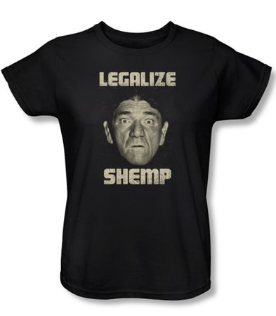 Three Stooges Ladies Shirt Legalize Shemp Black Tee T-Shirt