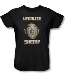 Three Stooges Ladies Shirt Legalize Shemp Black Tee T-Shirt