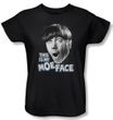 Three Stooges Ladies Shirt Moe Face Black Tee T-Shirt