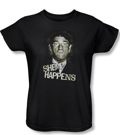 Three Stooges Ladies Shirt Shemp Happens Black Tee T-Shirt