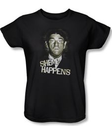 Three Stooges Ladies Shirt Shemp Happens Black Tee T-Shirt