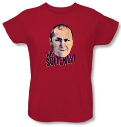 Three Stooges Ladies Shirt Why Soitenly Funny Red Tee T-shirt