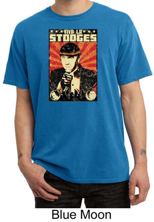 Three Stooges Pigment Dyed T-shirt Viva La Stooges Big Moe Adult Tee