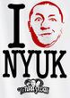 Three Stooges Ringer T-shirt I Love NYUK Curly Adult Funny Tee Shirt