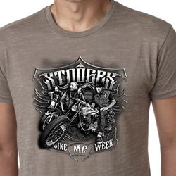 Three Stooges Shirt Bike Week Mens Burnout Tee T-Shirt
