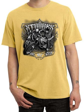 Three Stooges Shirt Bike Week Mens Pigment Dyed Tee T-Shirt