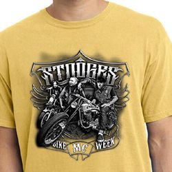 Three Stooges Shirt Bike Week Mens Pigment Dyed Tee T-Shirt