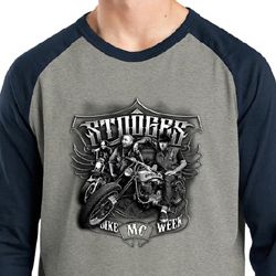 Three Stooges Shirt Bike Week Mens Raglan Tee T-Shirt