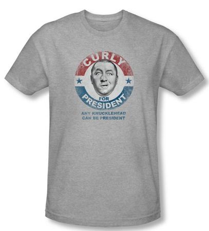 Three Stooges Shirt Curly Knucklehead Adult Athletic Heather Slim Fit