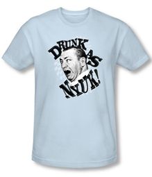 Three Stooges Shirt Drunk Funny Adult Light Blue Slim Fit T-Shirt