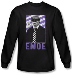 Three Stooges Shirt Emoe Funny Adult Black Long Sleeve T-Shirt