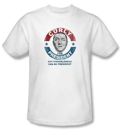 Three Stooges Shirt Funny Curly Knucklehead Adult White Tee T-shirt