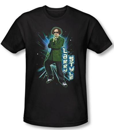 Three Stooges Shirt Funny Larry Style Adult Black Slim Fit Tee
