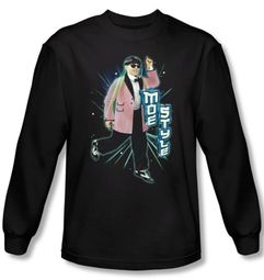 Three Stooges Shirt Funny Moe Style Adult Black Long Sleeve Tee