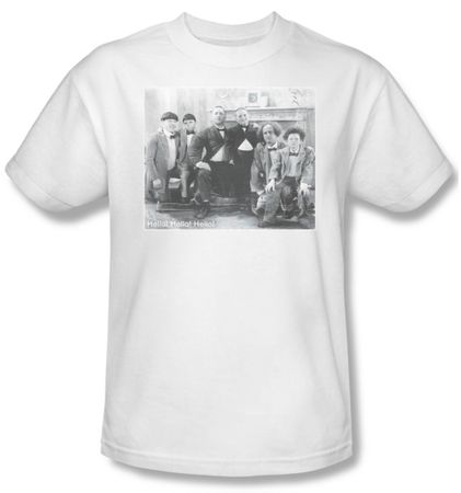 Three Stooges Shirt Hello Adult White Tee T-Shirt
