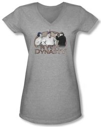Three Stooges Shirt Juniors V Neck NYUK Dynasty Athletic Heather Tee T-Shirt