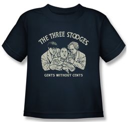 Three Stooges Shirt Kids Without Cents Navy Youth Tee T-Shirt
