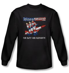 Three Stooges Shirt Mission Accomplished Royal Long Sleeve Tee T-Shirt