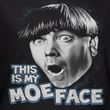 Three Stooges Shirt Moe Face Adult Black Tee T-Shirt