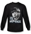 Three Stooges Shirt Moe Face Black Long Sleeve Tee T-Shirt