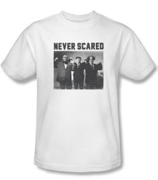 Three Stooges Shirt Never Scared Adult White Tee T-Shirt