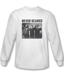 Three Stooges Shirt Never Scared White Long Sleeve Tee T-Shirt