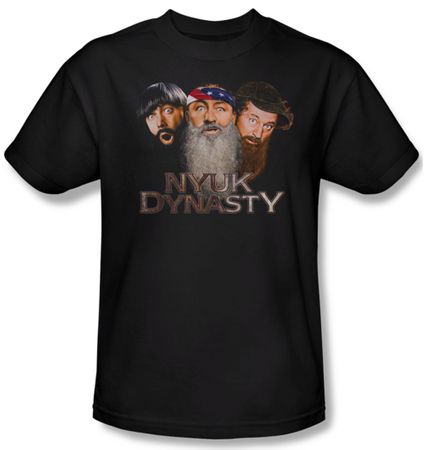 Three Stooges Shirt NYUK Dynasty Adult Black Tee T-Shirt