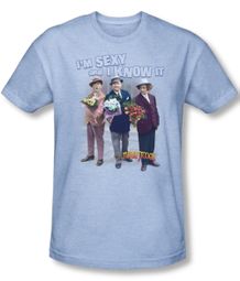 Three Stooges Shirt Sexy Adult Heather Light Blue Tee T-Shirt