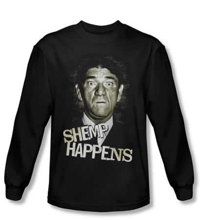 Three Stooges Shirt Shemp Happens Black Long Sleeve Tee T-Shirt