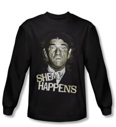 Three Stooges Shirt Shemp Happens Black Long Sleeve Tee T-Shirt