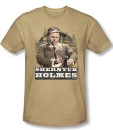 Three Stooges Shirt Shemyuk Holmes Adult Heather Sand Tee T-Shirt