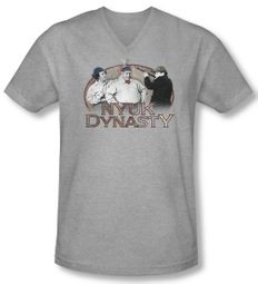 Three Stooges Shirt Slim Fit V Neck NYUK Dynasty Athletic Heather Tee