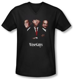 Three Stooges Shirt Slim Fit V Neck Wiseguys Black Tee T-Shirt