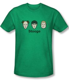 Three Stooges Shirt Stooges Adult Heather Kelly Green Tee T-Shirt