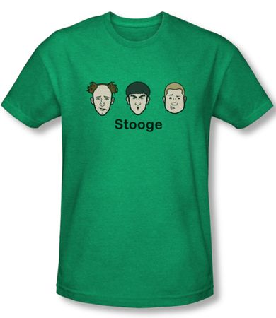 Three Stooges Shirt Stooges Adult Heather Kelly Green Tee T-Shirt
