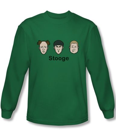 Three Stooges Shirt Stooges Kelly Green Long Sleeve Tee T-Shirt