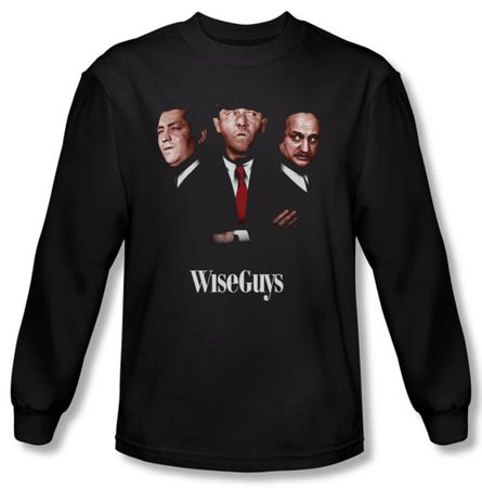 Three Stooges Shirt Wiseguys Long Sleeve Black Tee T-Shirt