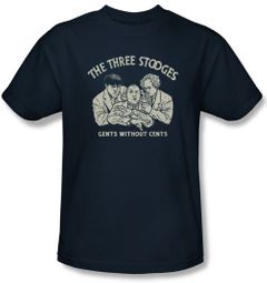 Three Stooges Shirt Without Cents Adult Navy Tee T-Shirt