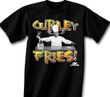 Three Stooges T-shirt Curly Fries Adult Funny Black Tee Shirt