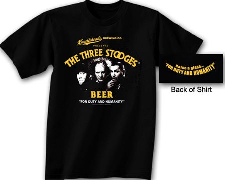 Three Stooges T-shirt Knucklehead Brewing Company Black Tee Shirt