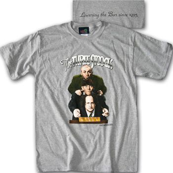 Three Stooges T-shirt Lowering the Bar Adult Funny Gray Tee Shirt