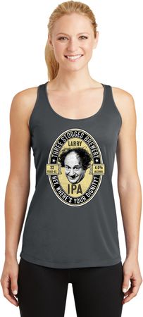 Three Stooges Tank Top Larry IPA Ladies Dry Wicking Racerback