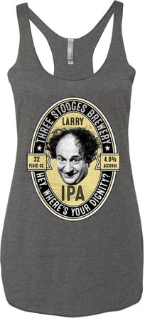 Three Stooges Tank Top Larry IPA Ladies Tri Blend Racerback