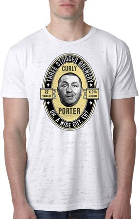 Three Stooges Tee Curly Porter Burnout Shirt